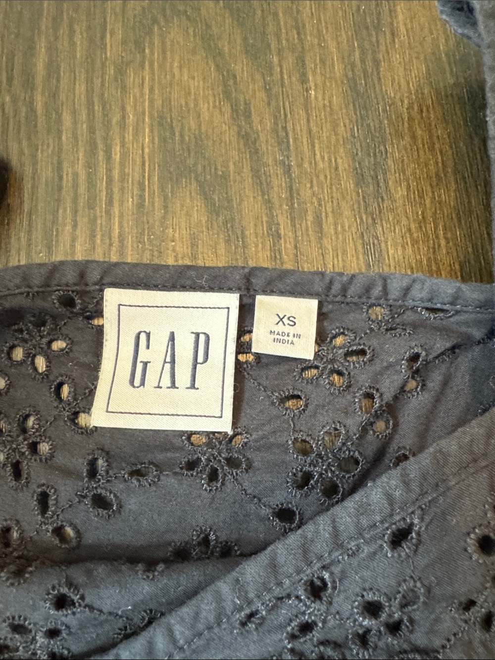 GAP Black Eyelet Square-Neck Blouse - Picture 2 of 4